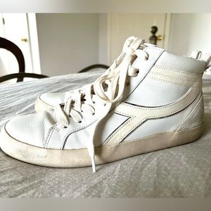 Gianni Bini Emmitt Leather High Top Sneakers White Sz 9